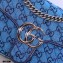 Gucci GG Marmont Multicolor Small Shoulder Bag 443497 Blue 2021