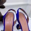 Amina Muaddi Heel 6.5cm Begum Slingback Pumps Satin Blue
