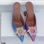 Amina Muaddi Heel 9.5cm Begum Mules Shadow Multicolor