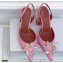 Amina Muaddi Heel 9.5cm Begum Slingback Pumps Satin Pink