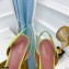 Amina Muaddi Heel 9.5cm Begum Slingback Pumps Satin Light Green