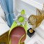 Amina Muaddi Heel 9.5cm Begum Slingback Pumps Satin Light Green