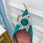 Amina Muaddi Heel 9.5cm Begum Slingback Pumps Satin Turquoise Green