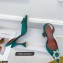 Amina Muaddi Heel 9.5cm Begum Slingback Pumps Satin Turquoise Green