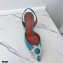 Amina Muaddi Heel 9.5cm Begum Slingback Pumps Satin Light Blue