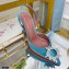 Amina Muaddi Heel 9.5cm Begum Slingback Pumps Satin Light Blue