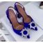 Amina Muaddi Heel 6.5cm Begum Slingback Pumps Satin Blue