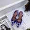 Amina Muaddi Heel 6.5cm Begum Slingback Pumps Satin Blue
