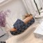 Gucci Heel 5.5cm Platform 4cm GG Slide Sandals Washed Denim Blue 2021