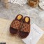 Gucci Heel 5.5cm Platform 4cm GG Slide Sandals Brown 2021