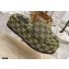 Gucci Heel 5.5cm Platform 4cm GG Slide Sandals Canvas Yellow 2021