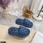 Gucci Heel 5.5cm Platform 4cm GG Slide Sandals Canvas Blue 2021
