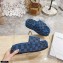 Gucci Heel 5.5cm Platform 4cm GG Slide Sandals Canvas Blue 2021