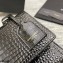 Saint Laurent Medium Sunset Satchel Bag in Leather 634723 Crocodile Embossed Black