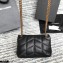 Saint Laurent Puffer Mini Bag In Quilted Lambskin 620333 Black/Gold