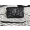Saint Laurent Puffer Mini Bag In Quilted Lambskin 620333 Black/Silver