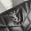 Saint Laurent Puffer Mini Bag In Quilted Lambskin 620333 Black/Silver