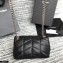 Saint Laurent Puffer Mini Bag In Quilted Lambskin 620333 Black/Silver