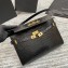 Saint Laurent Manhattan Shoulder Bag in Crocodile Embossed Leather 579271 Black/Gold