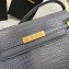 Saint Laurent Manhattan Shoulder Bag in Crocodile Embossed Leather 579271 Gray