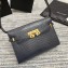 Saint Laurent Manhattan Shoulder Bag in Crocodile Embossed Leather 579271 Gray