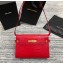 Saint Laurent Manhattan Shoulder Bag in Crocodile Embossed Leather 579271 Red
