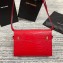 Saint Laurent Manhattan Shoulder Bag in Crocodile Embossed Leather 579271 Red