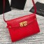 Saint Laurent Manhattan Shoulder Bag in Crocodile Embossed Leather 579271 Red