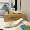 Gucci Heel 5.5cm Vintage Fringe Slides Creamy 2021