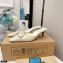 Gucci Heel 5.5cm Vintage Fringe Slides Creamy 2021