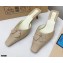 Gucci Heel 5.5cm Vintage Fringe Slides Beige 2021