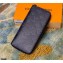 Louis Vuitton Monogram Shadow Leather Zippy Wallet Vertical M80423 Navy Blue 2021