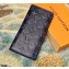Louis Vuitton Monogram Shadow Leather Brazza Wallet Navy Blue 2021