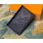 Louis Vuitton Monogram Shadow Leather Pocket Organizer Wallet M80421 Navy Blue 2021