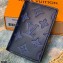 Louis Vuitton Monogram Shadow Leather Pocket Organizer Wallet M80421 Navy Blue 2021