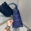 Dior Small Book Tote Bag in Flowers Embroidered Denim Blue 2021