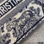 Dior Small Book Tote Bag in Toile de Jouy Embroidery Blue 2021