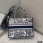 Dior Small Book Tote Bag in Toile de Jouy Embroidery Blue 2021