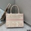 Dior Small Book Tote Bag in Toile de Jouy Embroidery Pink 2021