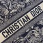 Dior Small Book Tote Bag in Toile de Jouy Reverse Embroidery Blue 2021