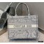 Dior Small Book Tote Bag in Toile de Jouy Reverse Embroidery Gray 2021