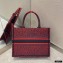 Dior Small Book Tote Bag in Navy Blue I Love Paris and Red Hearts Embroidery 2021