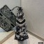 Dior Book Tote Bag in Black and White Around the World Embroidery 2021