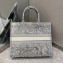 Dior Book Tote Bag in Toile de Jouy Reverse Embroidery Gray 2021