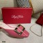 Roger Vivier Heel 2cm Belle Metal Buckle Mules in Leather Patent Pink 2021