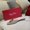 Roger Vivier Heel 2cm Belle Metal Buckle Mules in Leather Patent Gray 2021