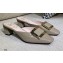 Roger Vivier Heel 4.5cm Belle Metal Buckle Mules in Leather Patent Gray 2021