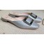 Roger Vivier Heel 2cm Belle Metal Buckle Mules in Leather Silver 2021