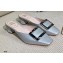Roger Vivier Heel 4.5cm Belle Metal Buckle Mules in Leather Silver 2021