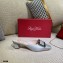 Roger Vivier Heel 4.5cm Belle Metal Buckle Mules in Leather Silver 2021